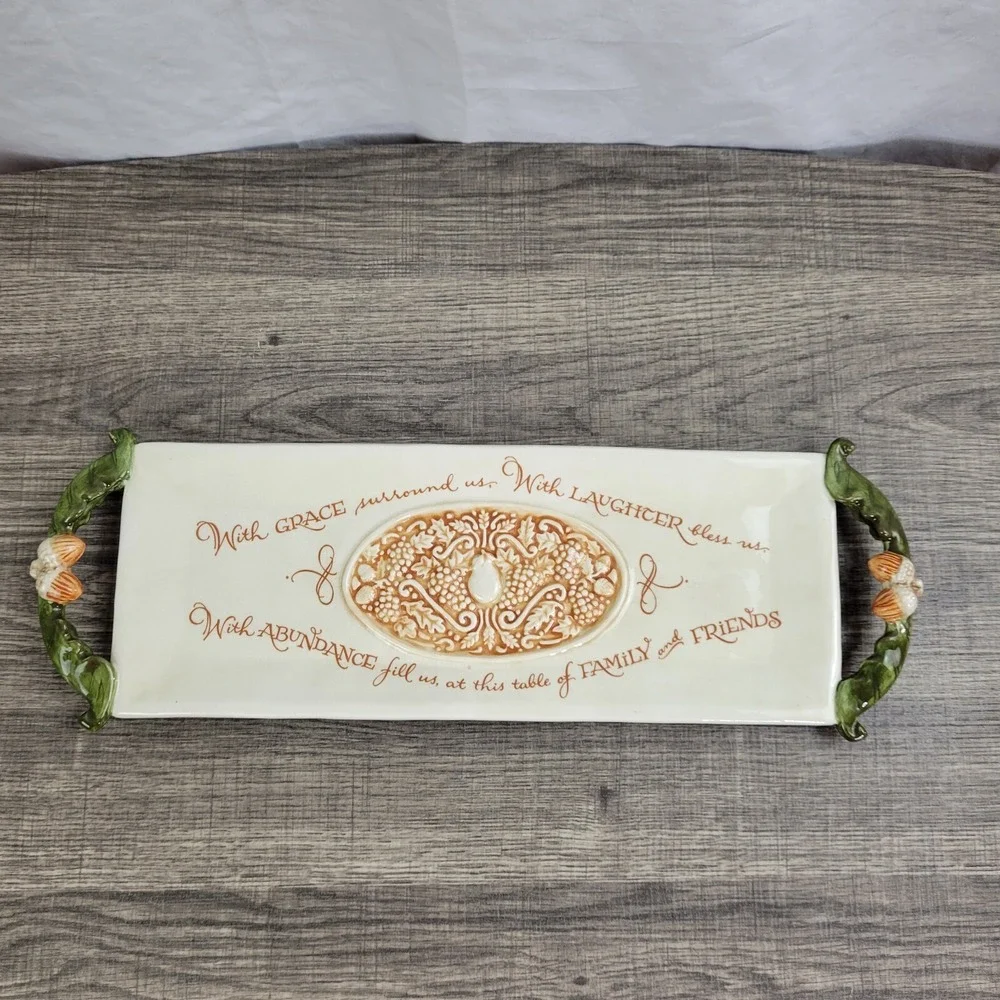 Amscan Home Serving Tray‎ Decorative Fruit Handles Table Decor Centerpiece